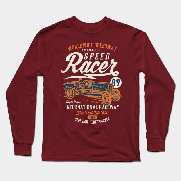 Speed Car Racing Long Sleeve T-Shirt by lionkingdesign